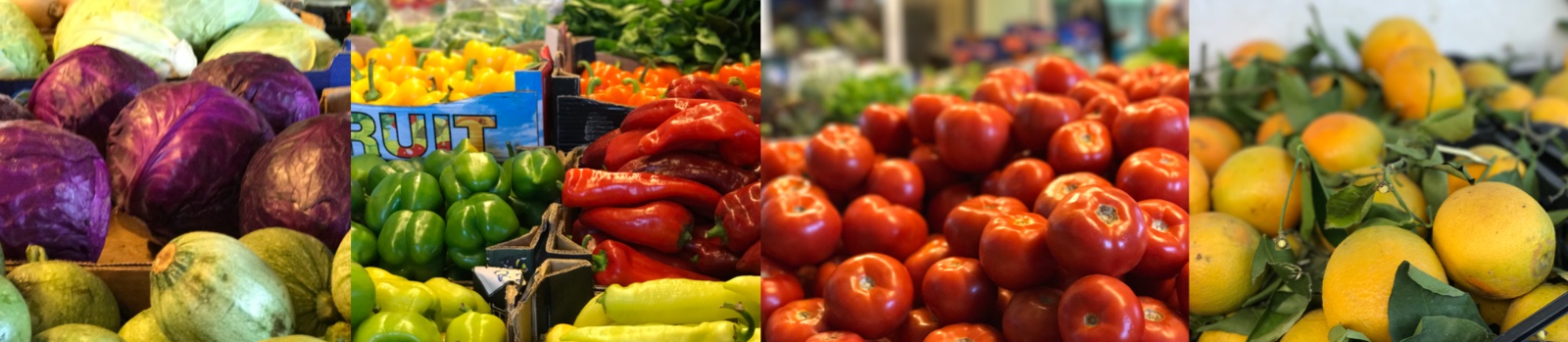 Fresh local vegetables and fruit at a Paros market